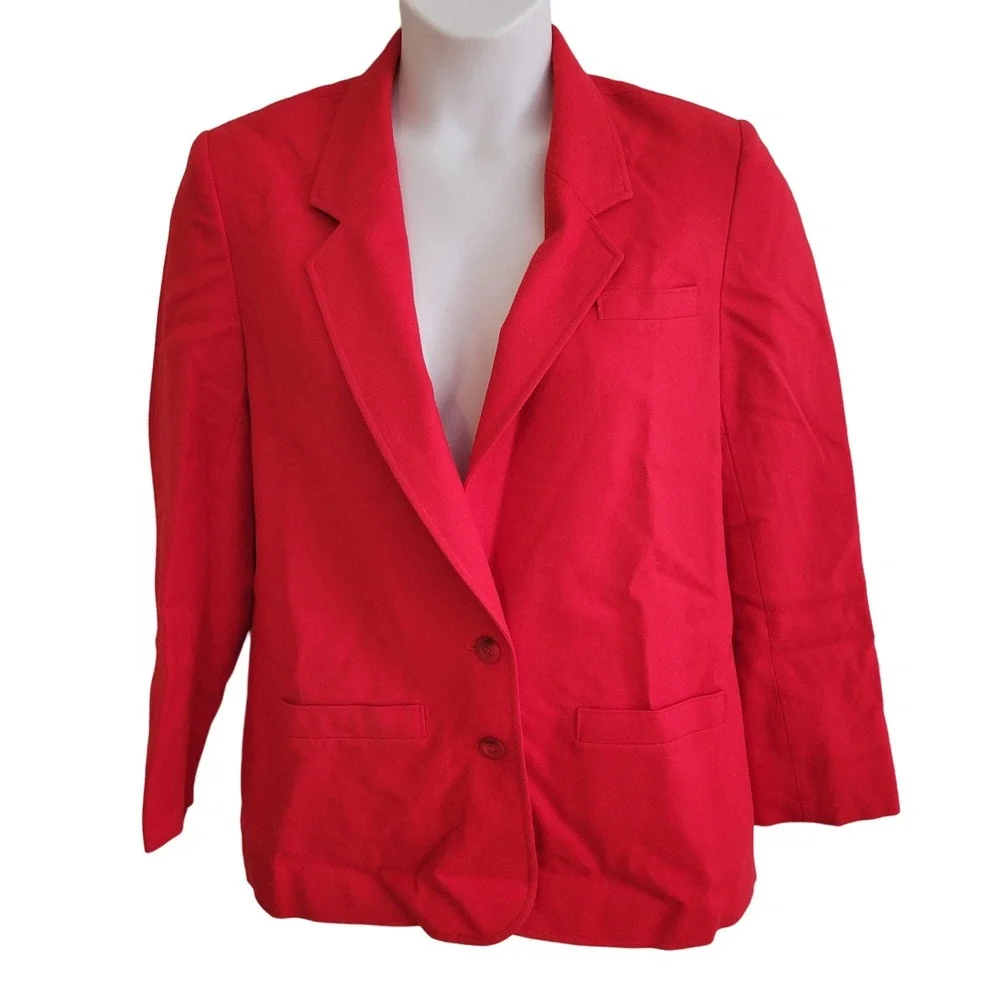 Pendleton 12 Red‎ Virgin Wool Formal Blazer Jacket Twee Academia Preppy